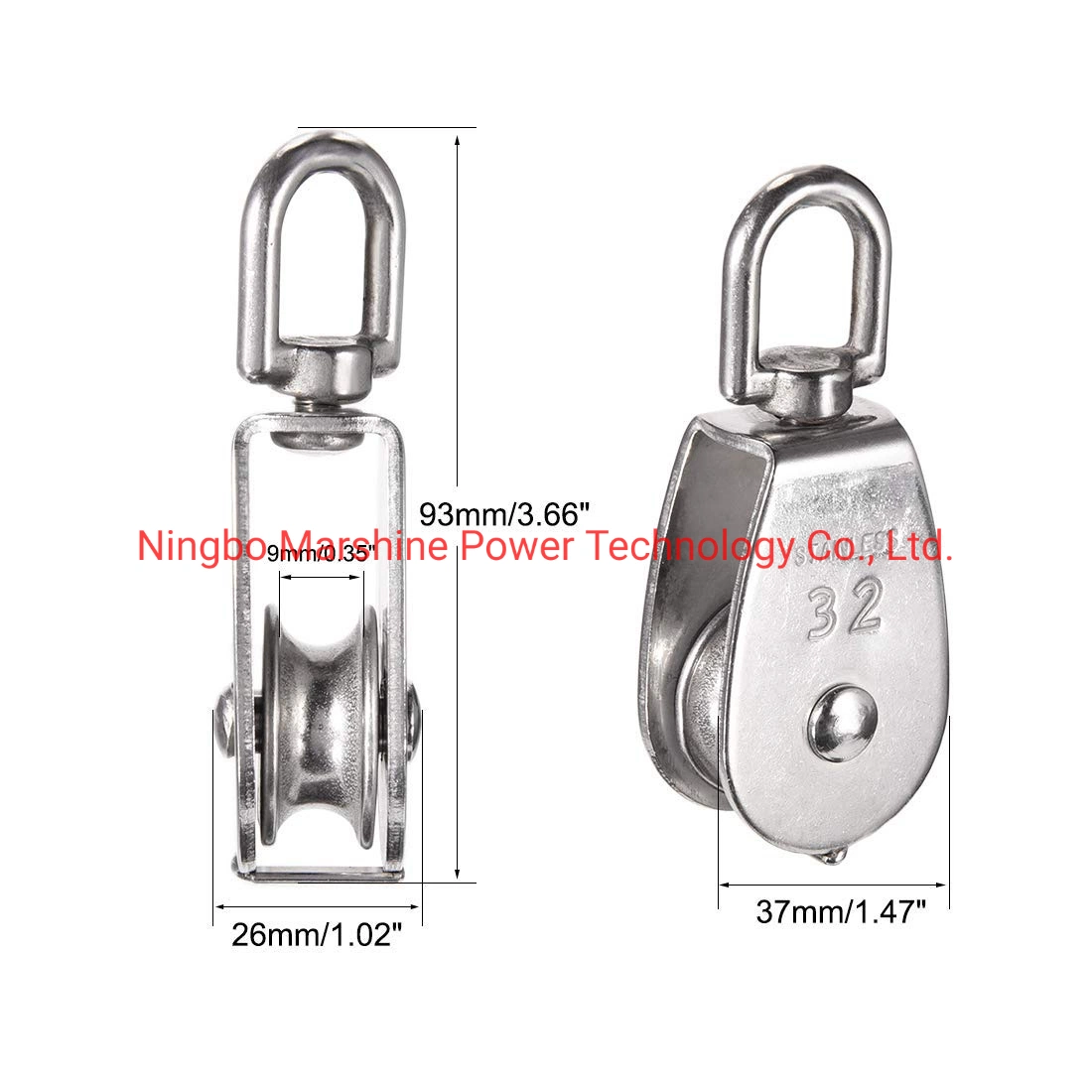 Heavy Duty Single Wheel Swivel Lifting Rope Pulley Block