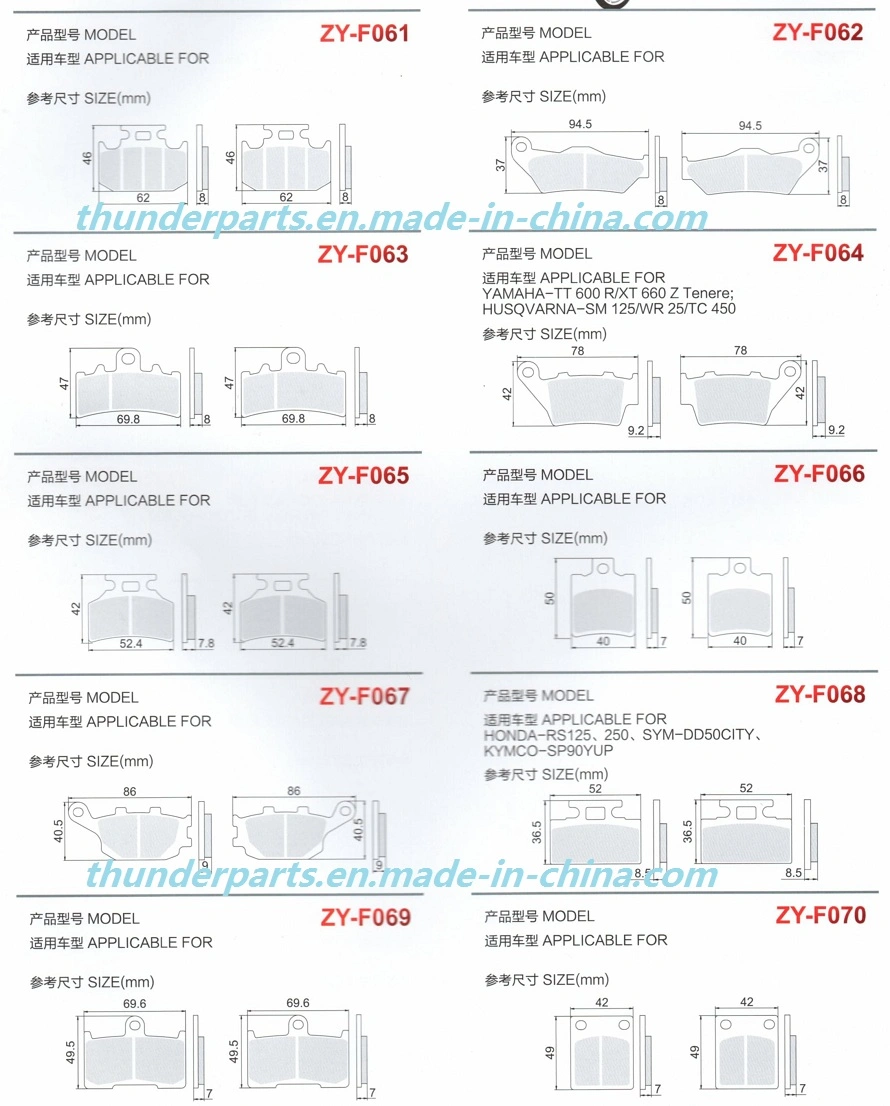 Motociclo de qualidade a pastilha do freio partes separadas para a Honda/Suzuki/YAMAHA/Bajaj motociclos