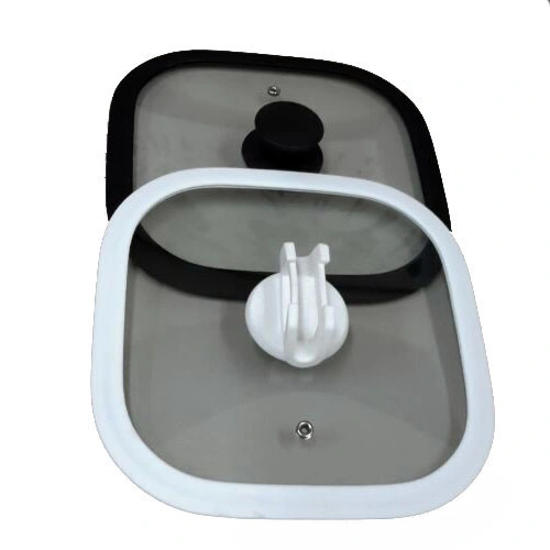 FDA Square Glass Lid with Silicone Rim 4mm Glass for Cookware