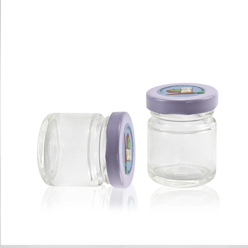 for Sale 40ml Clear Cylinder Shape Food Storage Container Refillable Glass Jam Honey Jar