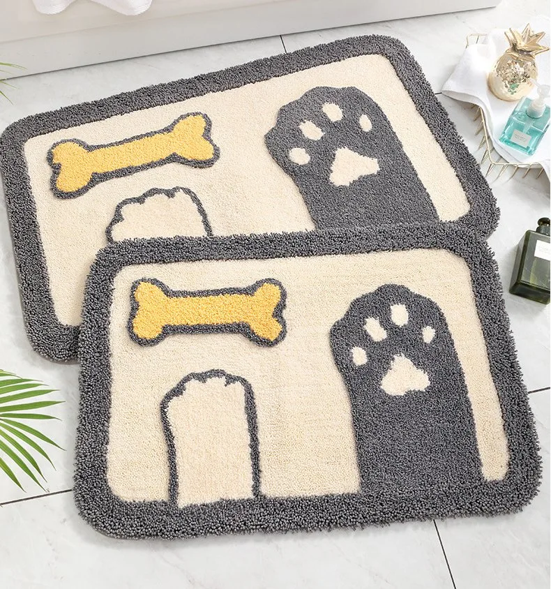 Absorbent and Soft Flocking Material Bath Mat Floor Mat