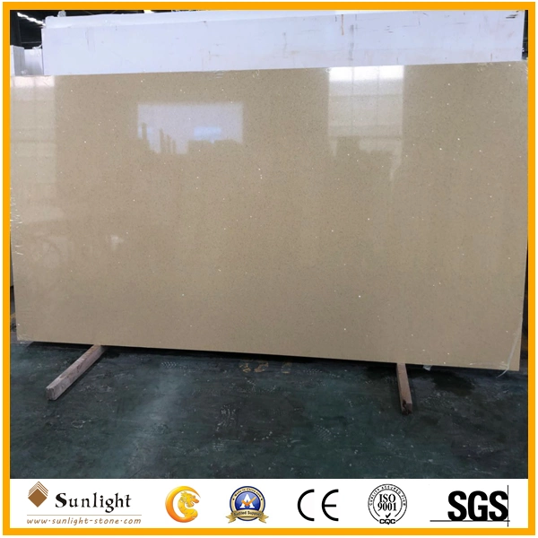 Good Price Building Material Artificial Beige/Cream Crystal Quartz Stone with SGS in China