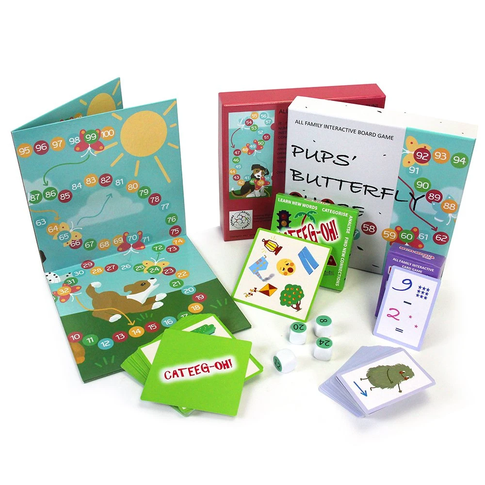 Conjunto de caixa de jogo de cartão de memória dobrável New Family Kids Party Papel de impressão personalizado plástico Jogos de mesa Adultos viajando jogando Cartas jogar jogo de tabuleiro divertido