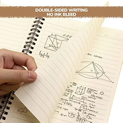 Teskyer Spiral College Ruled Journal Notebook for Work School 120 Pages/60 Sheets Paper Softcover A5 Size for Office School Supplies 2 Pack Kraft B