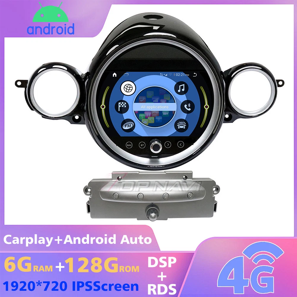 9'' Android 11 High Resolution Player for Mini Cooper R60 2007 2008 2009 2010 4+64GB Car GPS Navigator