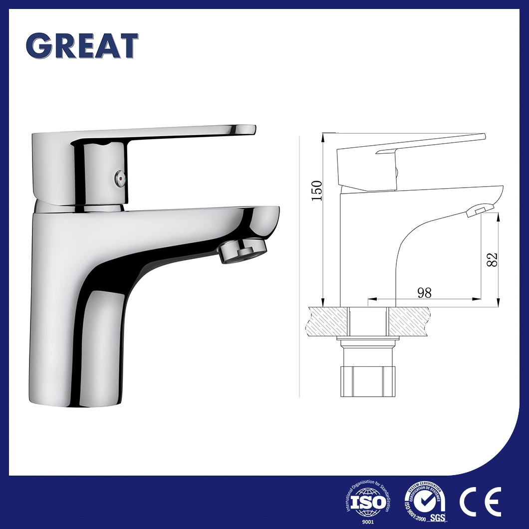 Great 3 Hole Bathroom Faucet Manufacturing High-Quality Sink Filter Water Faucet Gl9301A93 Chrome Single Lever Basin Faucet China Health Water Basin Tap