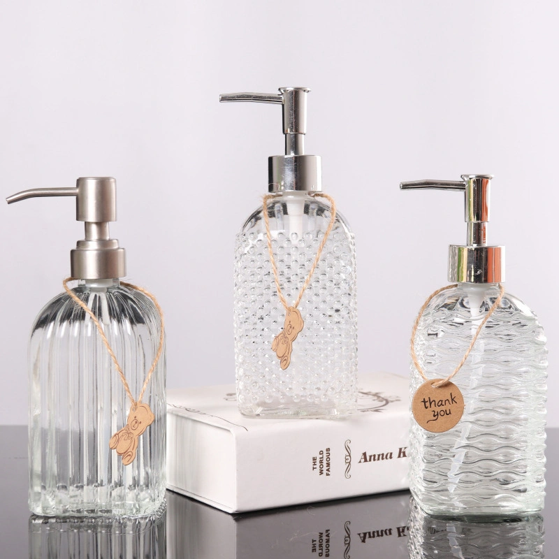 500ml Light Luxury Clear Glass Flasche Household Home Presse Shampoo Duschcreme Separate Bottling Set Dekoration