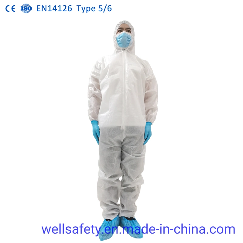 AAMI Class 3 Reusable Coverall Protective Clothing Microporous 60GSM Disposable with CE En14126 for Use in Places Where Germs Are Protected Coverall