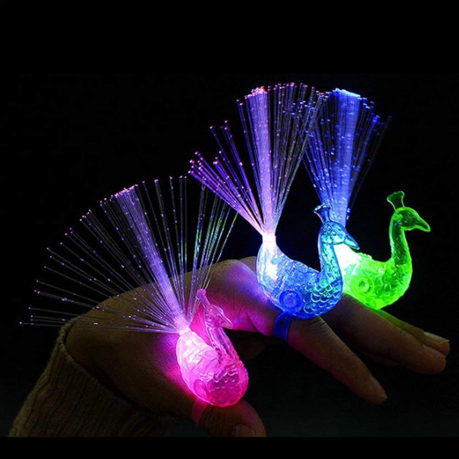 Peacock lampe de doigt enfants Creative Toys Luminous Ring