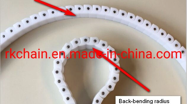 Cadena de rodillos de plástico (POM +SS 304) 40p para la máquina transportadora