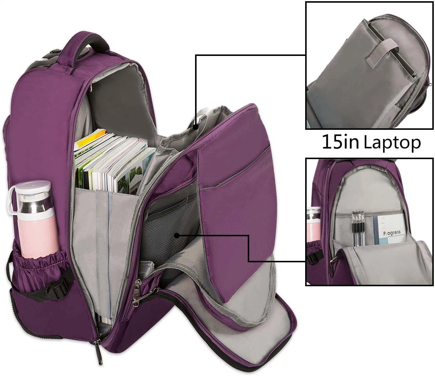 19 Inch Travel Laptop Wheeled Rolling Backpack Bag