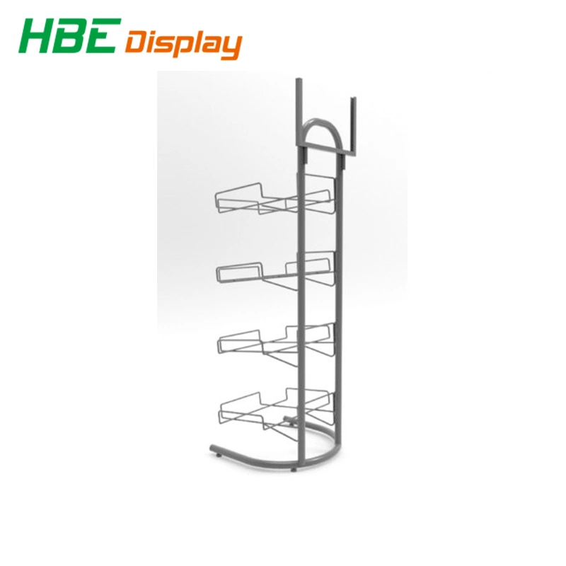 Large Space Metal Wire Display Stand Rack with Basket for Bread