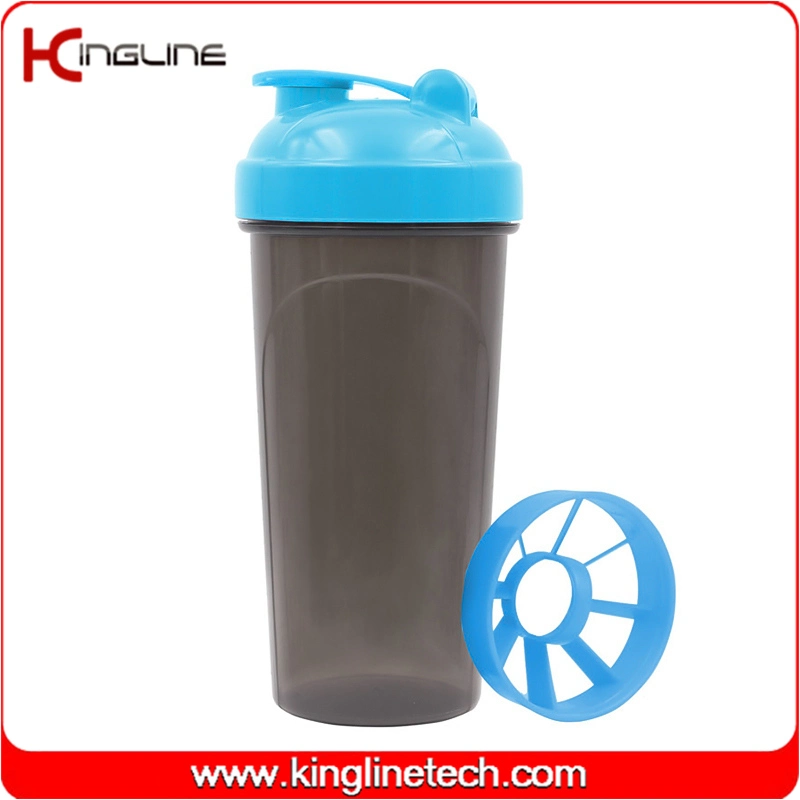 Botella de agua de agitador de 700ml proteínas con tamiz de plástico (KL-7033)