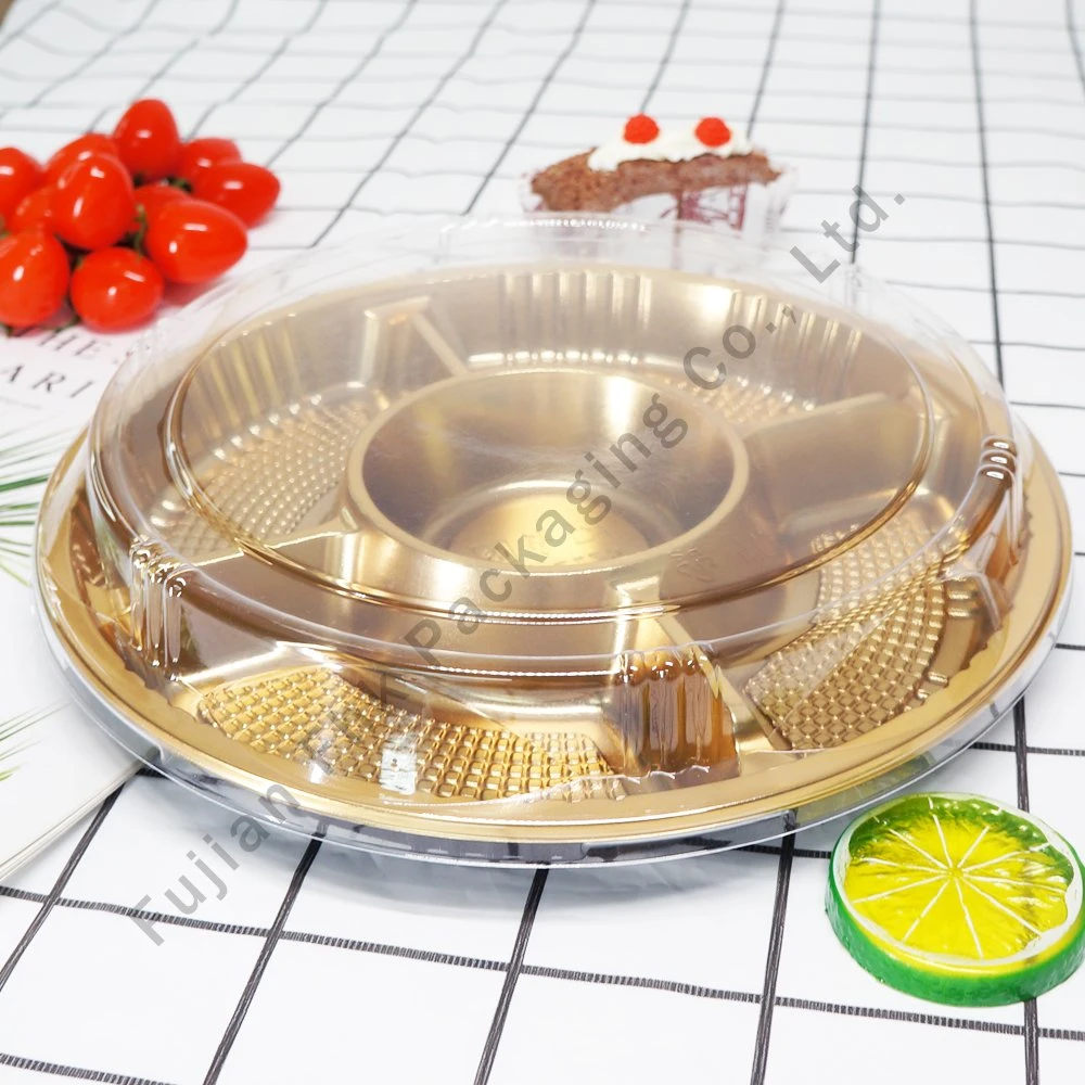 Gold 5 Division Eco Friendly Stackable Sushi Plates Set for Restaurant