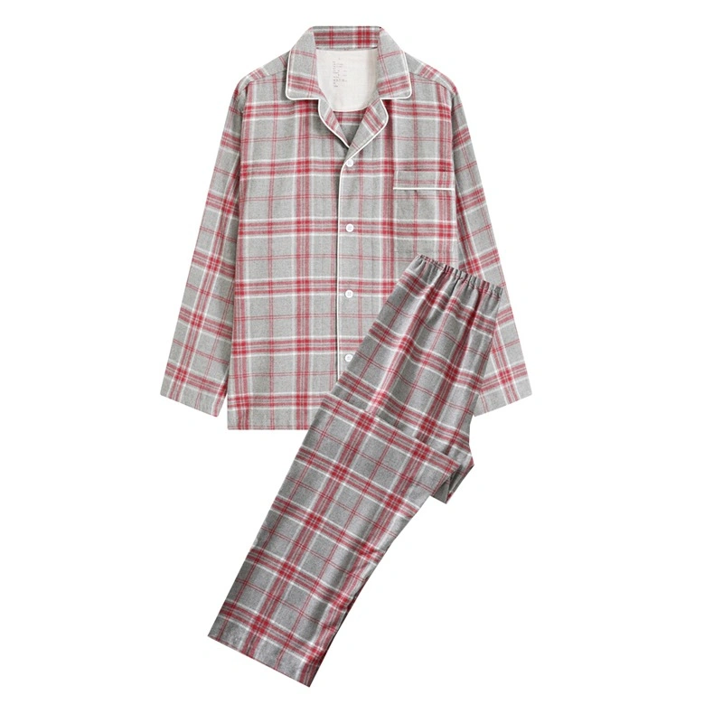 Pijamas de algodão Pajamas Neise para mulheres vestido de dormir conjunto Flannel Pajama