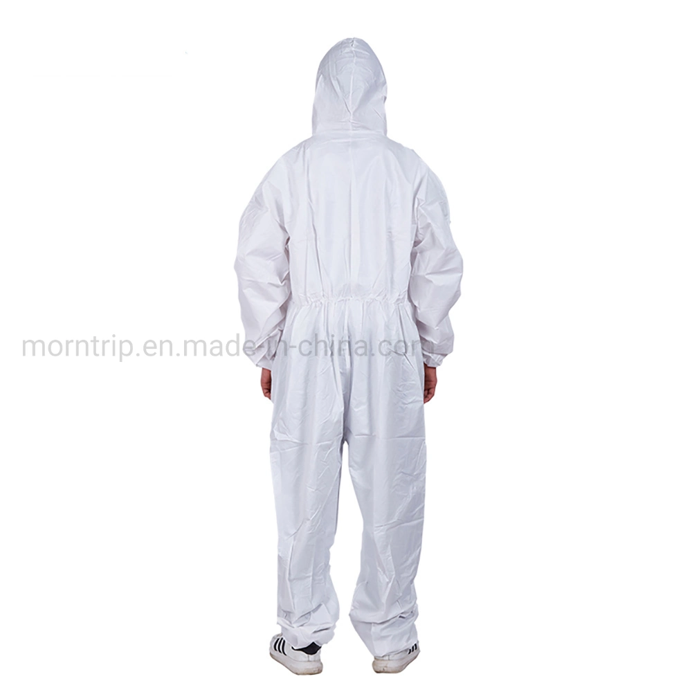 Type 4/5/6 PP Breathable Coverall Workwear Overall Hooded CE Certificated Isolation Splash-Proof Full Body Protection Clothing Disposable Non-Woven Coveralls