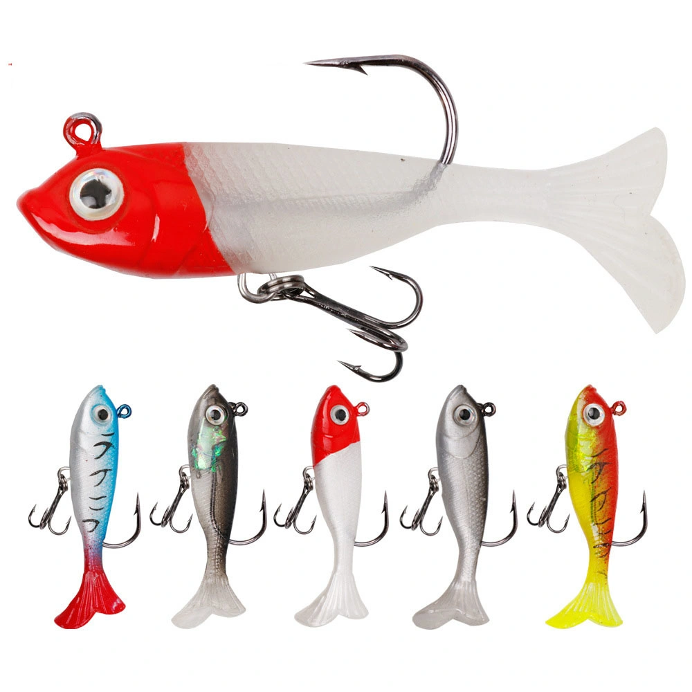 Pre-amañado Jig Head Soft Fishing Lures, Paddle Tail Swimbaits para la pesca de lubina Swad agua dulce Saltwater Fishing Trucha Pike Walleye Crappie Soft Lure