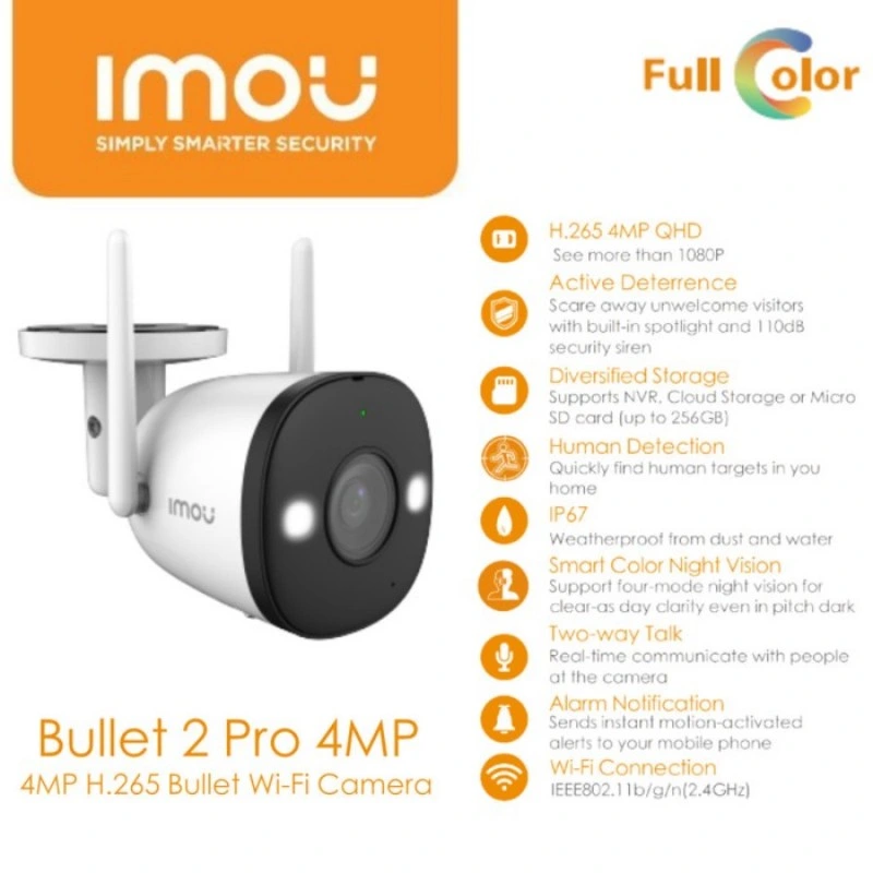 Imou Dahua Bullet 2 PRO 4 MP WiFi Night Vision رخيصة كاميرا CCTV سعر كاميرا لاسلكية ذات اتجاهين أمان الحديث