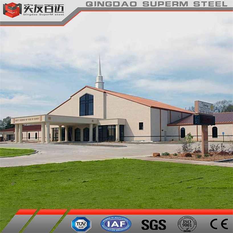 Light Steel Structure Prefabricated Metal Building C Purlin Tiny House Pre-Engineering Church Construction with Praying House