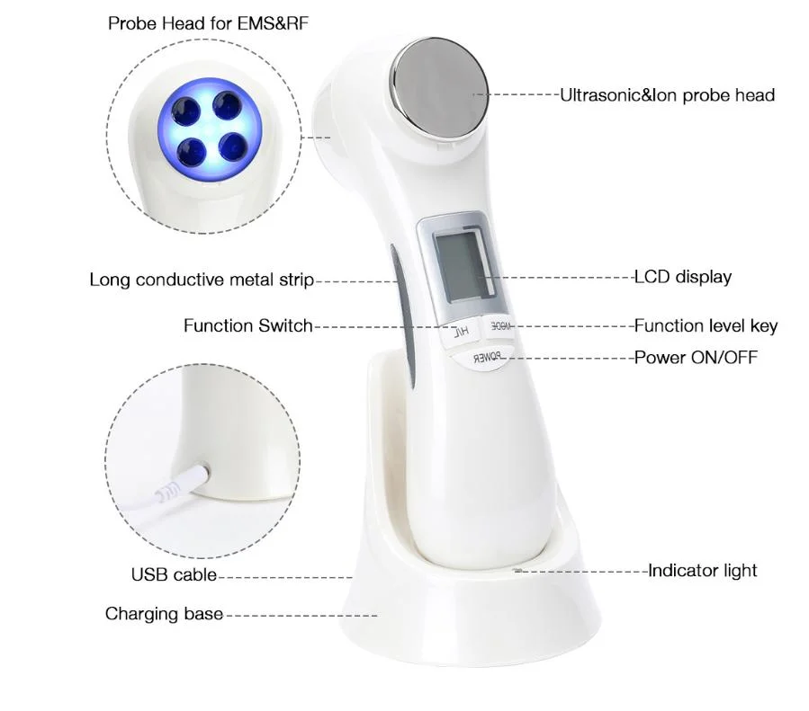 EMS RF RF جهاز العناية بالجمال الوميضية جهاز تدليك الوجه أداة العناية الصحية لتشديد الوجه في أداة العناية الصحية الرئيسية جهاز تجميل متعدد الوظائف
