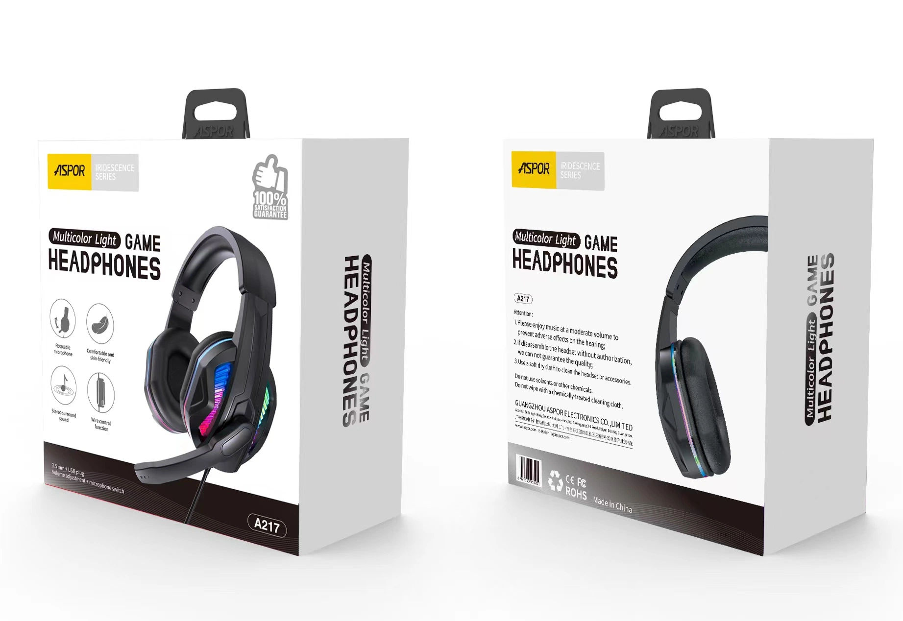 3.5mm Computer Gaming Headset Noise Cancelling Over Ear Gaming Headphones with Mic