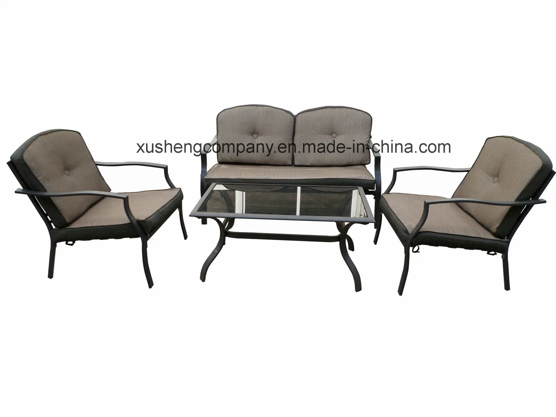 Outdoor Garden Patio Aluminum+ Steel 4PCS Furniture Sofa Set