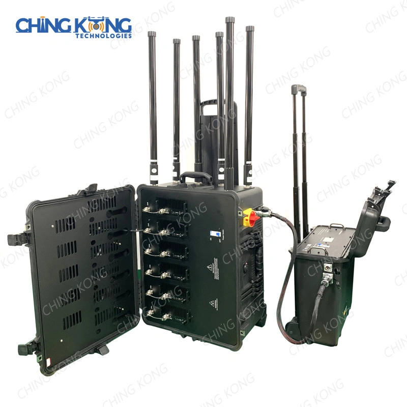 6 Bands 600W Draw-Bar Box Portable High Power Mobile Phone GPS RF Jammer