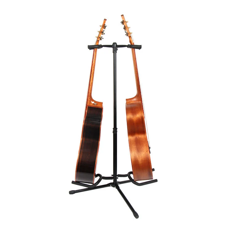 Doble de alta calidad de guitarra portátil Vertical Stand Stand guitarra negra