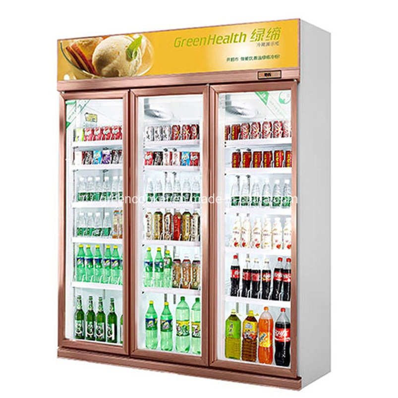 High quality/High cost performance  Supermarket Display Refrigerator Beverage Upright Display Cooler Cold Drink Showcase