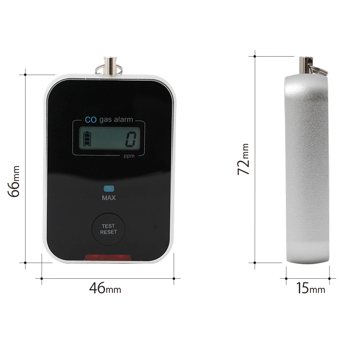 Mini Personal El Monóxido de Carbono detectores de humo para la alarma al aire libre en el interior de fuga de co