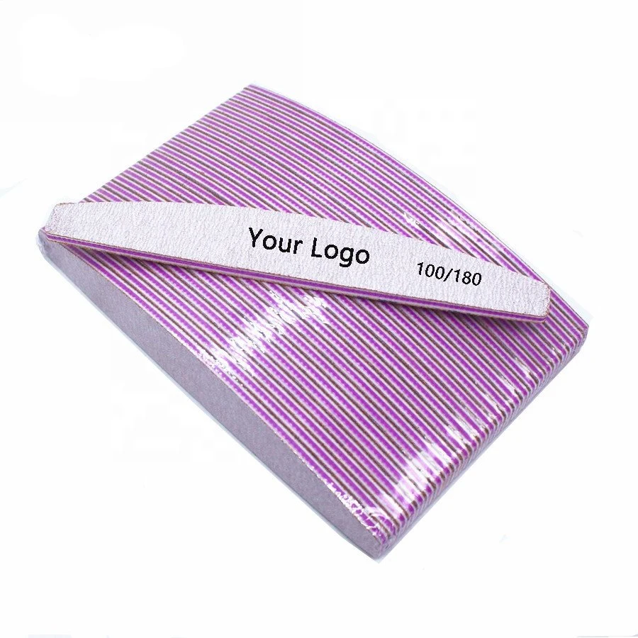 Venda por grosso de logotipo personalizado Professional 100/100 100/180 Grit Pink Unhas