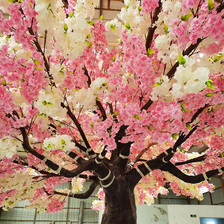 Custom Pink and White Flower Fake Sakura Large Big 2-6 Meters Artificial Cherry Blossom Tree for Indoor Outdoor Wedding Plant Decor