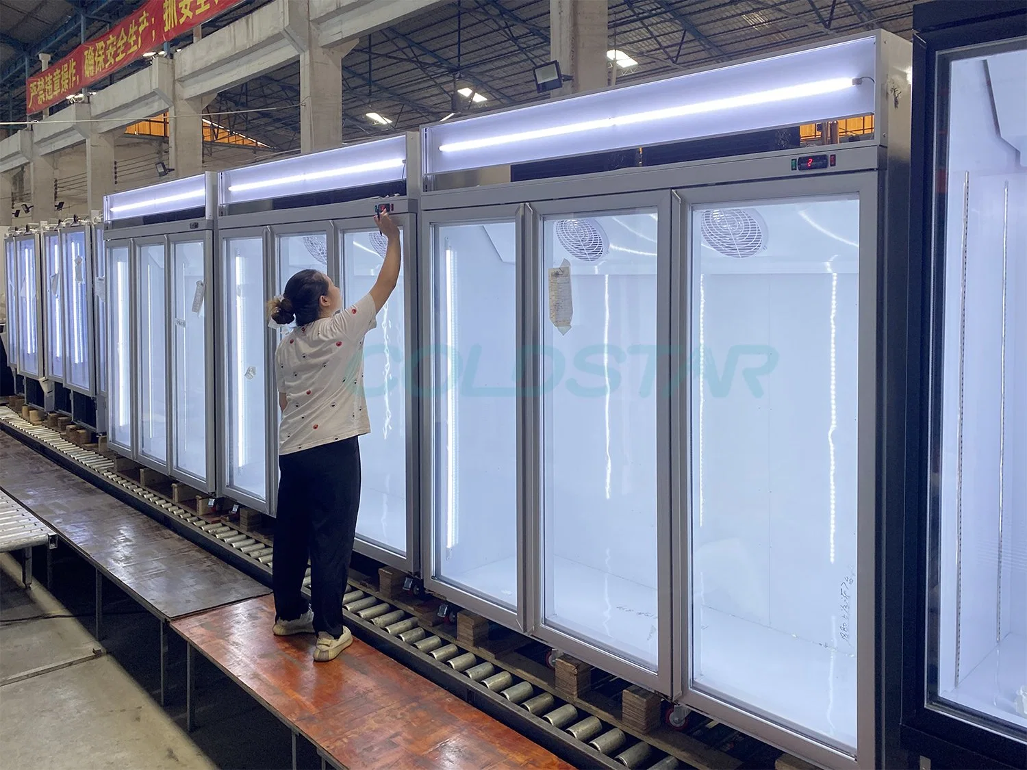 Supermercado Chiller porta de vidro frigorífico Display bebida de energia de bebidas