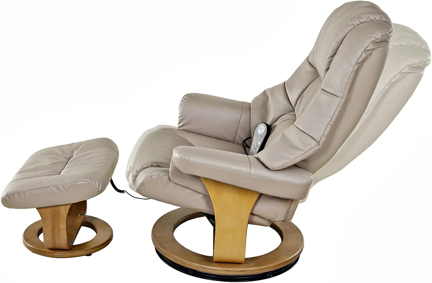 Um moderno design ajustável Geeksofa Couro Cadeira de lazer com otomana e 8 pontos as funções de massagem de vibração (2 no Ottoman 6 Na cadeira)