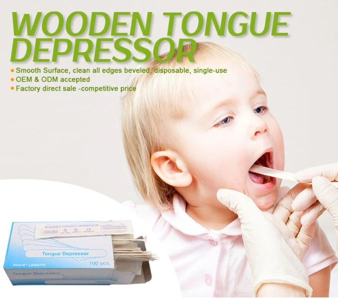 Disposable Tongue Depressor Spatulas Sterile Wooden Tongue Depressor