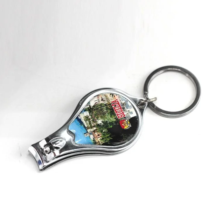 هدايا تذكارية للسفر مخصصة معدنية Nail Clipper زجاجة Opener سلسلة مفاتيح