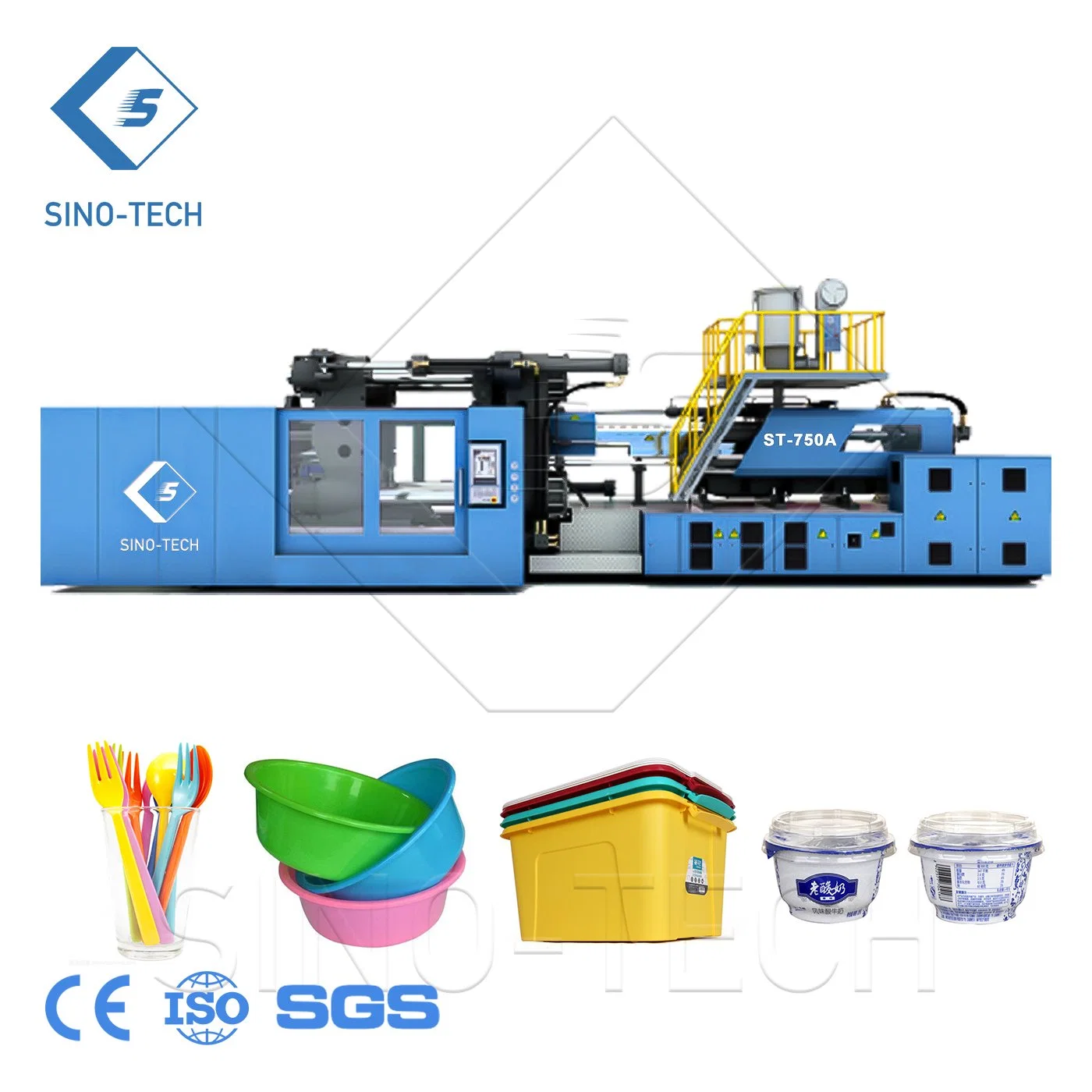 Sinotech informatisé automatique Boîte en bois d'exportation standard du bassin de la machine de moulage par injection plastique