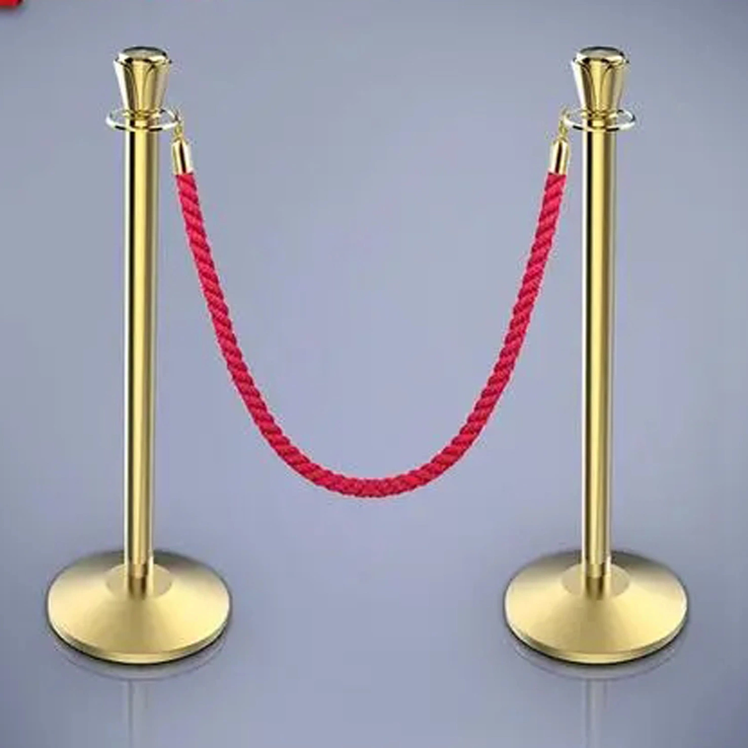 Tower Heavy Base 1.5m Fixed Twist Rope 95cm Queue Post Stanchion Titanium/Bronze Glossy