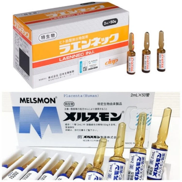 Laennec Melsmon injection de placenta humain efficace contre la mélanine éclaircit la peau Produit de remplissage par injection pour le blanchiment et l'amélioration du visage phosphorescent