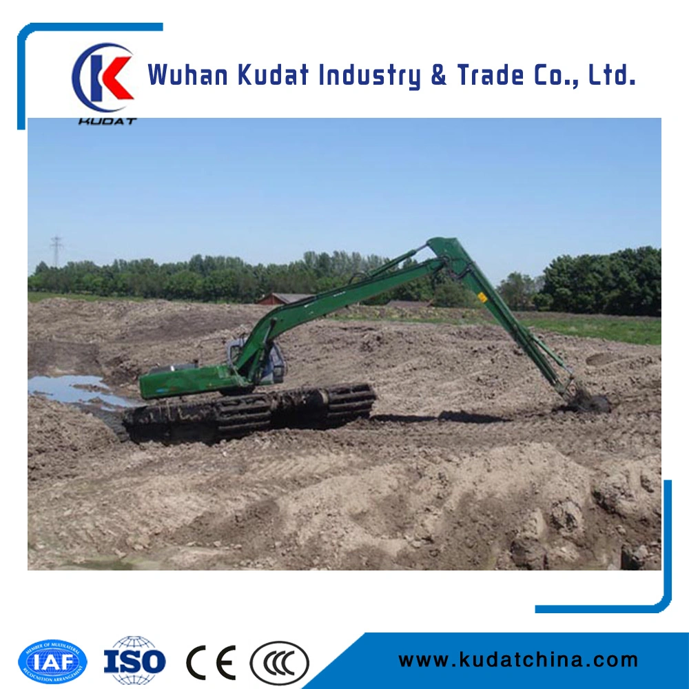 21tons Hydraulic Amphibious Excavators with Additional Side Pontoons and Swamp Pump (K210SD)