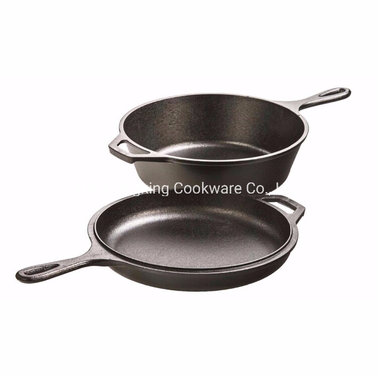 Combo Cooker Cast Iron Deep Fryer Skillet Pre-Seasoned Pot Pan