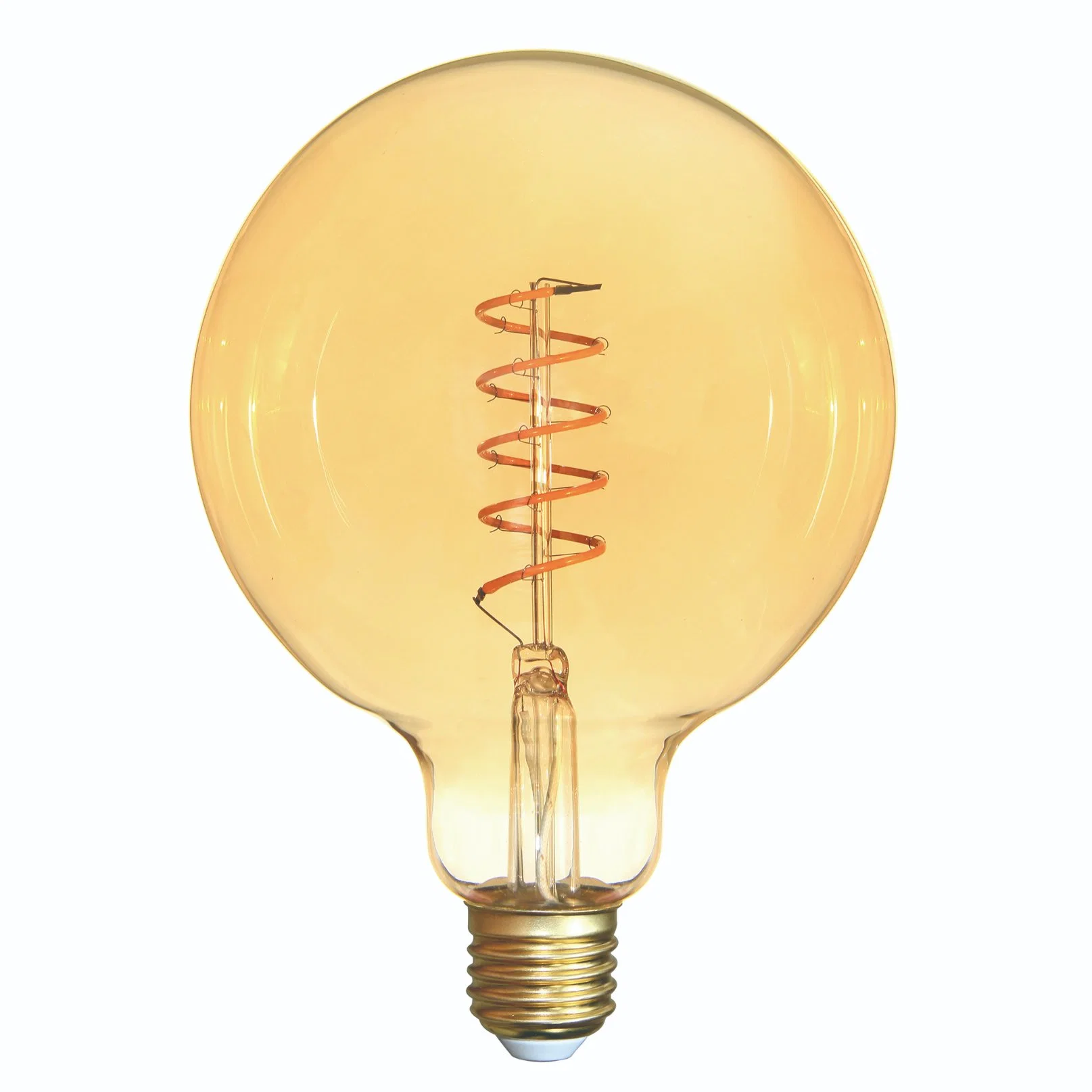 Factory Price Soft Filament Bulb G125 Amber Color 4W Vintage LED Globe