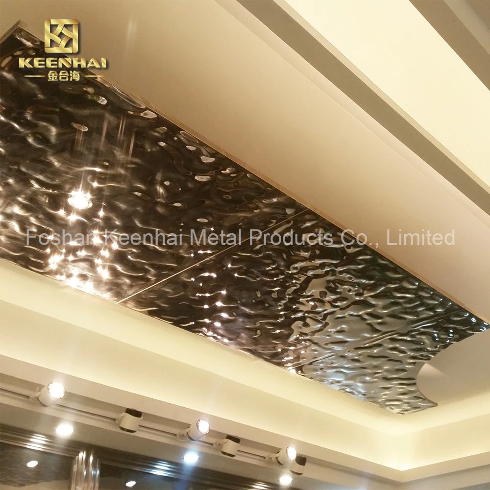 Practical Decorative 3D 201 304 316 316L Stamped PVD Suspended Water Ripple Corrugated Stainless Steel Ceiling Sheet/Plate (KH-MC-S1)