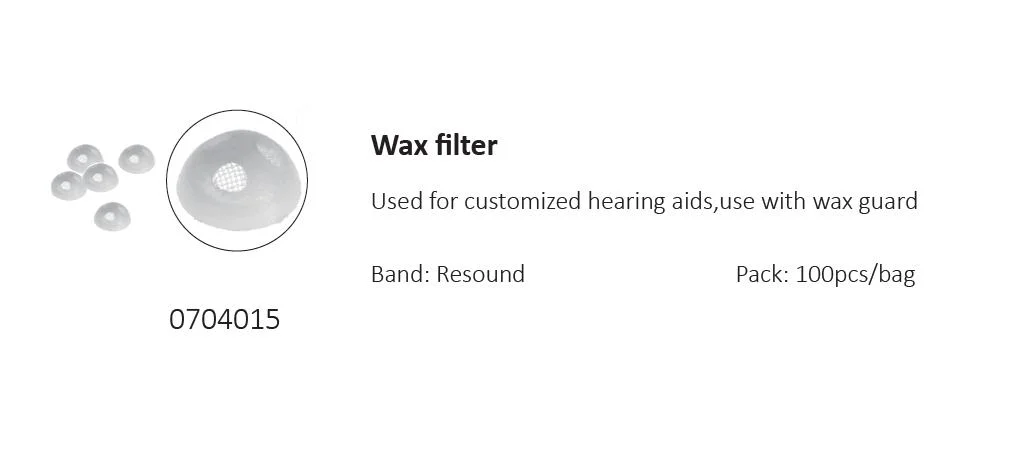 Resound Hearing Aid White Wax Filter Used with Wax Guard