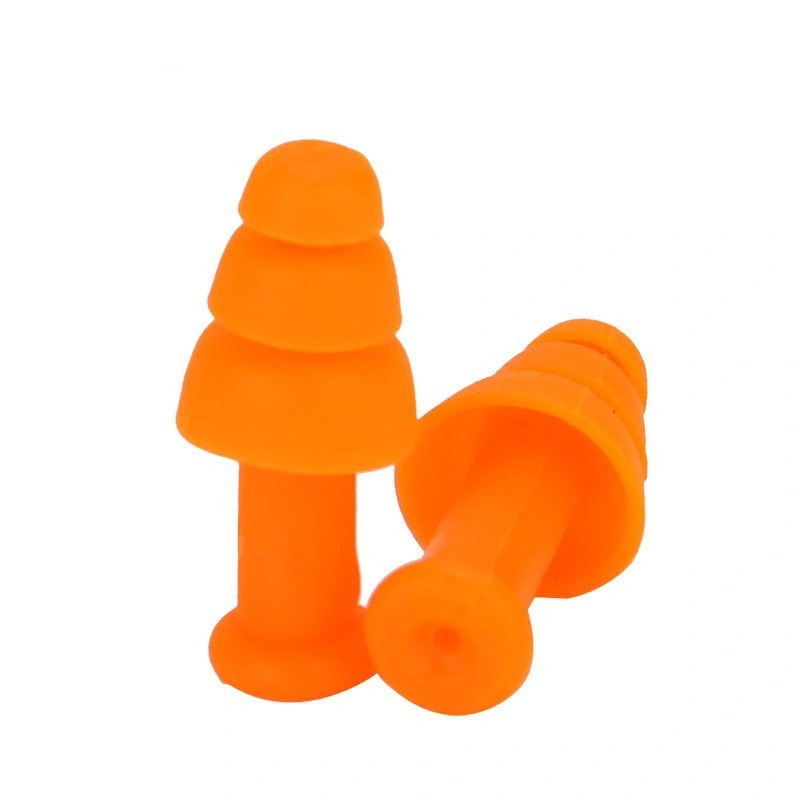 Flanged-Shaped Elastomeric Polymer Silicone Ear Plug Non-Allergenic Silica Gel Earplugs