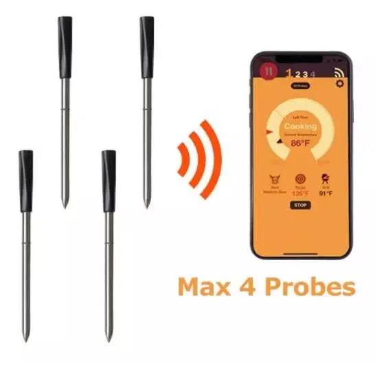 Smart Wireless BBQ Cooking Meat Thermometer with Phone APP