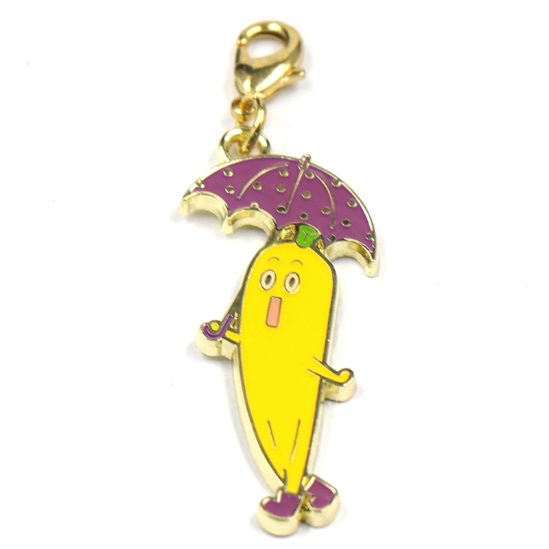 OEM Factory Custom Made Gold Plated Fashion Jewelry Accessory Manufacturer Customized Decoration DIY Bracelet Pendants Bespoke Cute Purple Enamel Cartoon Charm