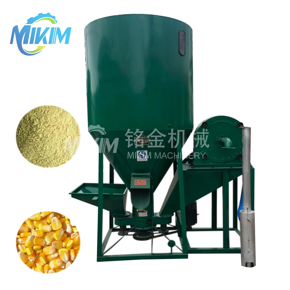 Animal Feed Crushing Mixing Machine Poultry Pig Cattle Chicken Fish Vertical Feed Grinder Industrial Powder Mixer for Sale