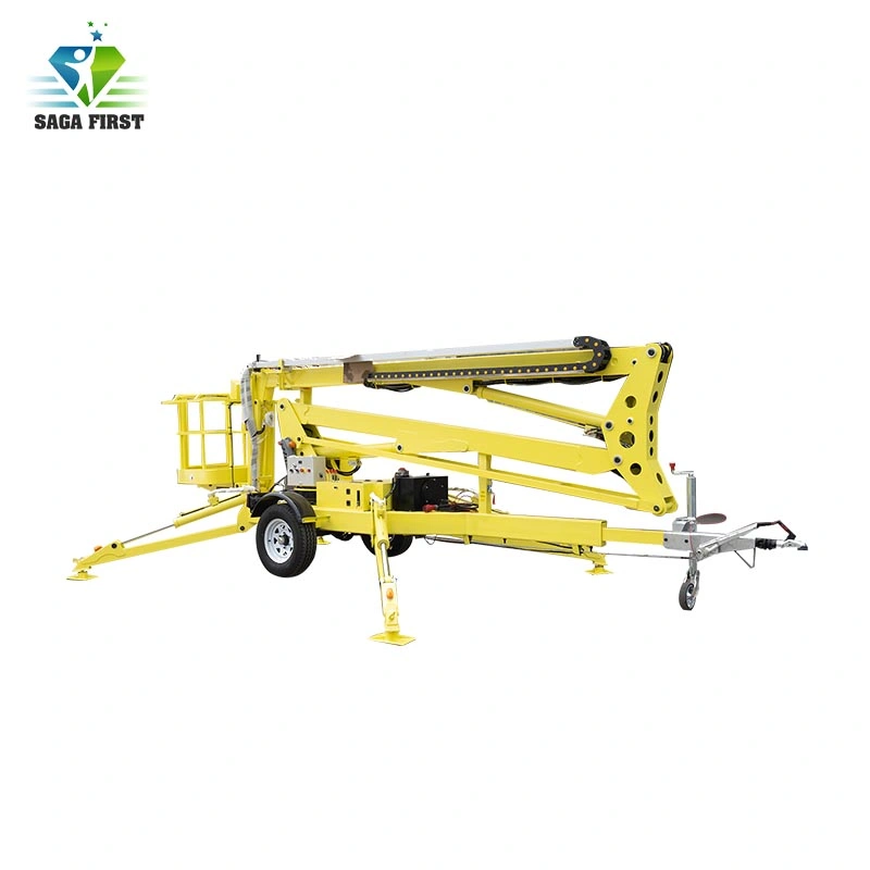 Germany Traffic Alko Axles Hydraulic Electric Trailer Cherry Picker Towable Spider Articulated Boom Lift