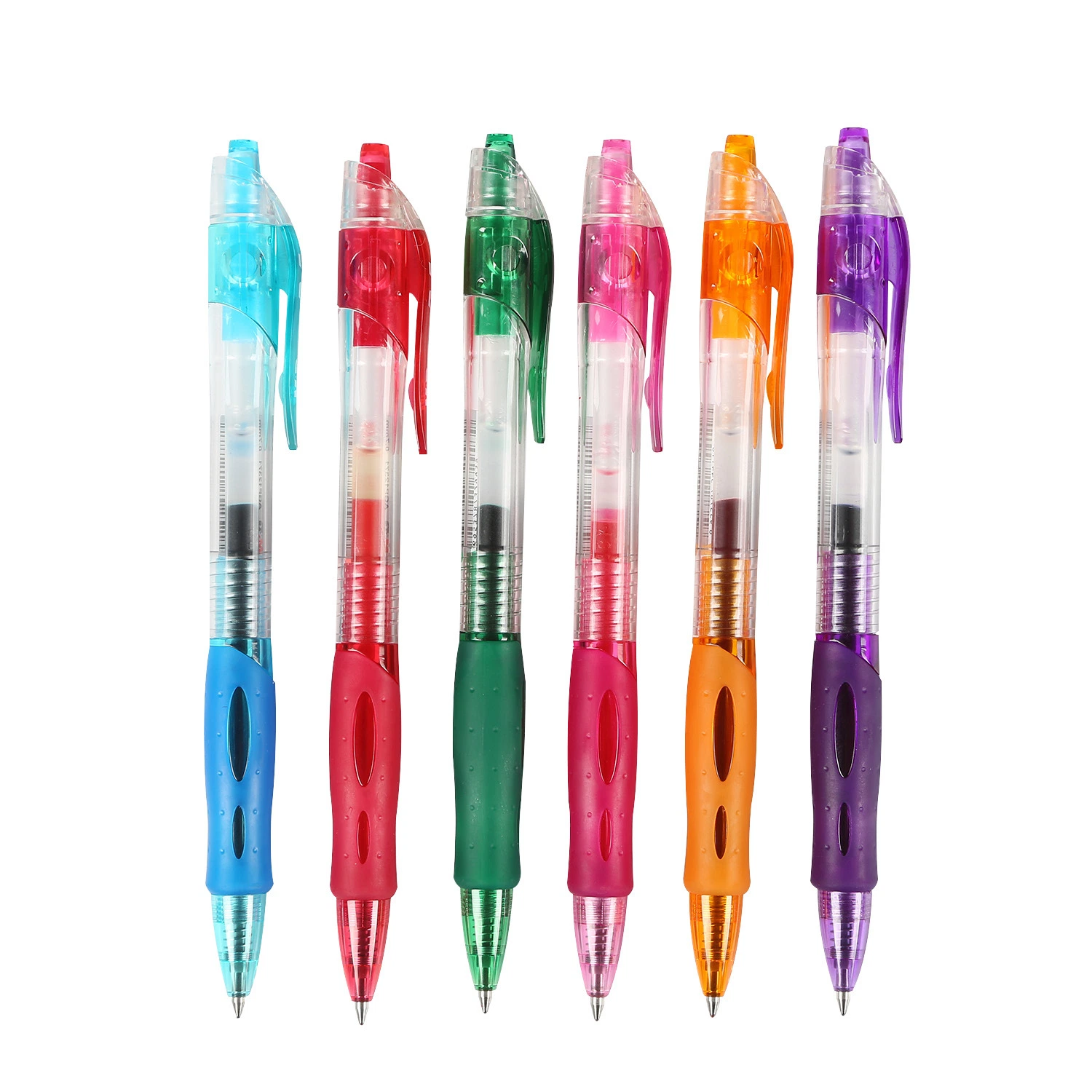 Fournitures de bureau bon marché promotion impression personnalisée plastique 8 couleurs 0.7mm Stylo gel pour les affaires et les cadeaux